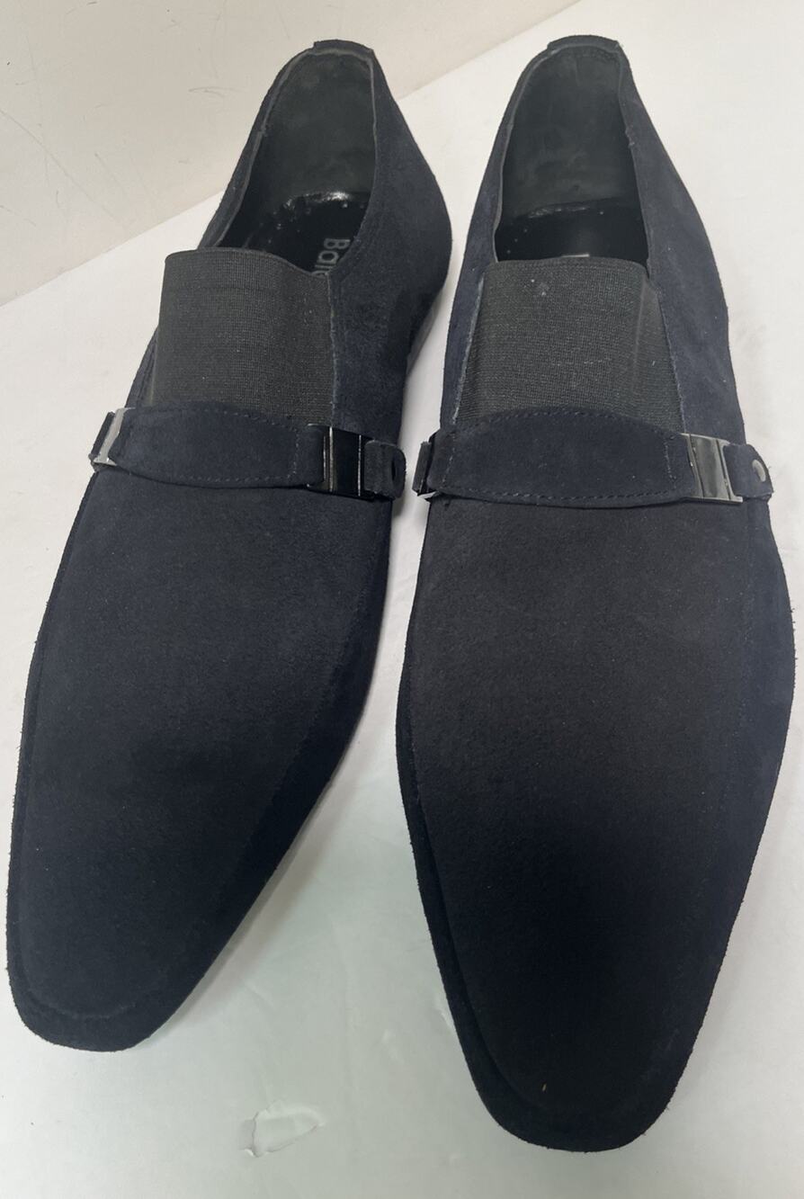 Baldinini Dark Blue Suede Silver Buckle Men’s Loafer US Size 11 Italy
